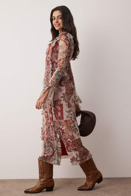 Kahverengi Duz F?rf?rl? Maxi Orme Elbise TWOAW26EL00060 - Trendyolmilla фото 6