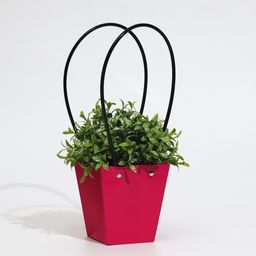 Цена за 10 шт. Сумка для цветов фуксия влагостойкая, 12x12-8 x 8-12.5 см