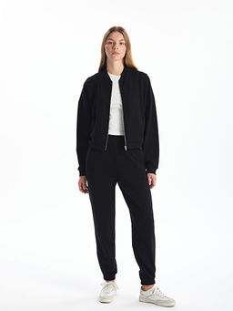 Kolej Yaka Oversize Kad?n Fermuarl? Sweatshirt