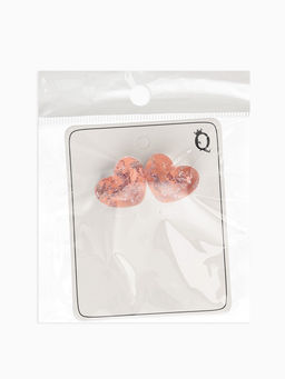 Цена за 2 шт. Серьги с поталью «Сердце блестка», розовые в серебре