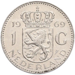 Монета 1 гульден 1969 года Нидерланды
