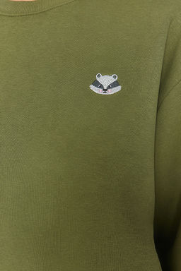 TRENDYOLMILLA Tas Animal Nak?sl? Regular/Normal Kal?p Kal?n Ici Polarl? Orme Sweatshirt TWOAW24SW00196 фото 4