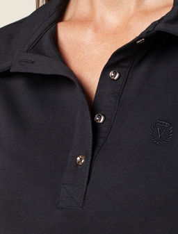 VILATTE / Футболка-поло с золотистыми пуговицами из премиального хлопка  фото 11