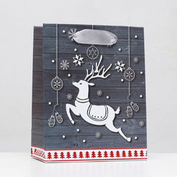 Цена за 12 шт. Пакет ламинированный Белый олень 11,5 х 14,5 х 6 см - Simaland фото 3