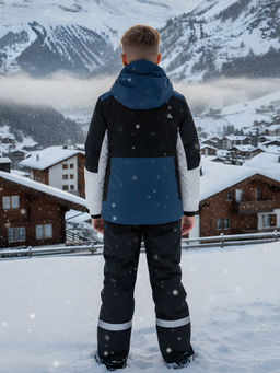 Горнолыжный костюм зимний для мальчика темно-синего цвета 9517TS