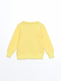 Bisiklet Yaka ?i?ekli K?z Bebek Sweatshirt