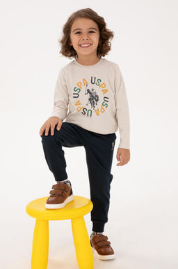 Erkek _ocuk Bej Pijama Tak_m_ Sepette S_rpriz _ndirim - U.s. polo assn фото 9