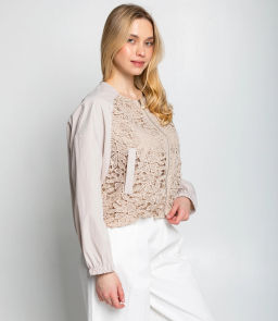 Бомбер #КТ2552, бежевый