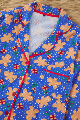 Trendyolmilla Mavi %100 Pamuklu Y?lbas? Temal? Orme Pijama Tak?m? THMAW22PT1204  фото 2