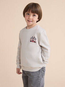 Araba Bask?l? Erkek ?ocuk Sweatshirt 2li