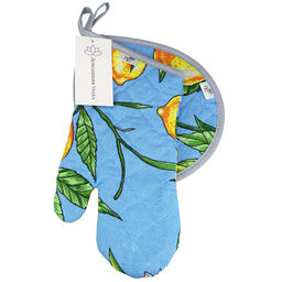 Кухонный комплект Лимон, вид 4: прихватка-варежка 15х30см + прихватка 20х25см форма Капелька, рогожка 171г/м2, хлопок 100%, наполнитель - ватин 280г/м2, на пластмассовом подвесе, Домашняя мода (Россия)  фото 4