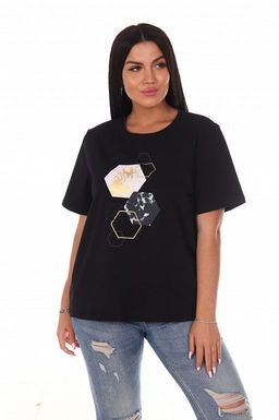 РАСПРОДАЖА Футболка промо 718/черный шестигранник
