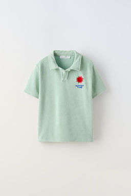 GUNES ISLEMELI HAVLU KUMAS POLO YAKA T-SHIRT