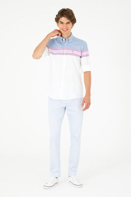 Мужские голубые брюки из плотной ткани Неожиданная скидка в корзине