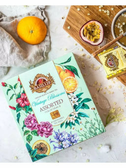 Коллекция Винтажные Цветы/Ассорти №2/ (72241) зел/черн саше 40 пак (4 вида по 10 шт)/ (BASILUR)