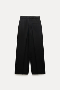 WIDE-LEG TROUSERS WITH DOUBLE WAISTBAND - Zara фото 5