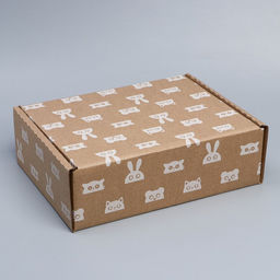 Коробка подарочная сборная, упаковка, «Зверята», бурый, 27 х 21 х 9 см