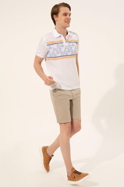 U. S. Polo Assn Мужская белая футболка с воротником-поло - U.s. polo assn фото 4