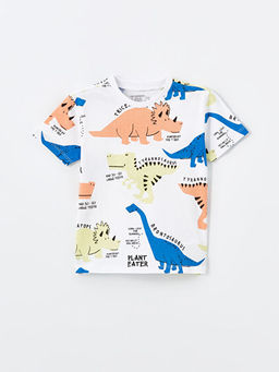 Bisiklet Yaka K?sa Kollu Bask?l? Erkek Bebek Ti??rt