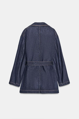 TRF DENIM SHORT TRENCH COAT