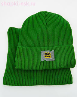 02-88-M Комплект для мальчика флис (колпак+снуд) (48-50)