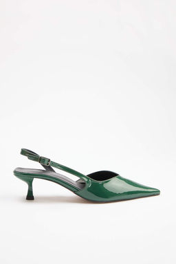 Yesil Rugan 4,5 cm Kad?n Klasik Topuklu Ayakkab? TAKSS26TO00042