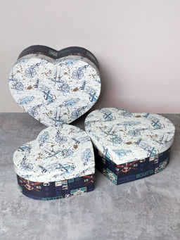 Коробка подарочная 3 штуки Сердце / 1158 /уп 24/16*18.3*7/18*20.3*8/20*22.3*9cm - ГалеонТрейд фото 2