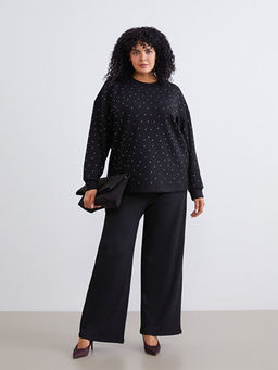 B?y?k Beden Beli Lastikli Kad?n Pantolon