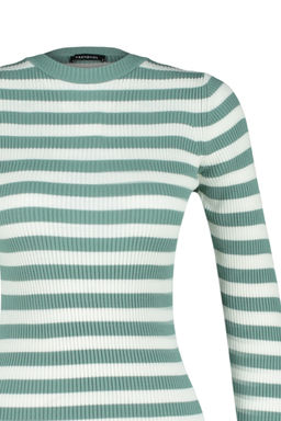 Mint Midi Triko Basic Cizgili Elbise TWOAW23EL00018
