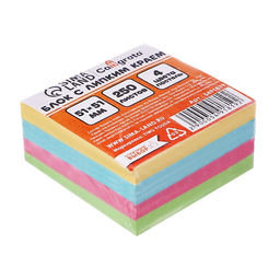 Блок с липким краем, 51×51 мм, 250 листов, пастель, 4 цвета