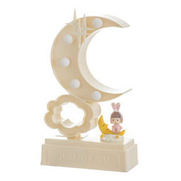 Фигурка светящаяся RISALUX «Ночка», 5×LED, ночник, 4000 К, 2×АА, слоновая кость, 20×12×5.5 см