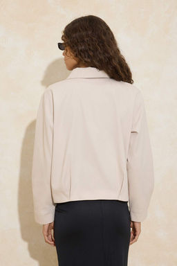 Tas Regular Kal?p Kemer Detayl? Gabardin Ceket Mont TWOSS26MO00003 - Trendyolmilla фото 4