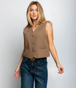 Жилет #КТ6001 (6), тёмно-бежевый