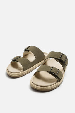 DOUBLE STRAP LEATHER SANDALS - Zara фото 4