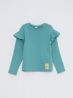 Bisiklet Yaka Basic Uzun Kollu K?z ?ocuk Ti??rt - Waikiki фото 3