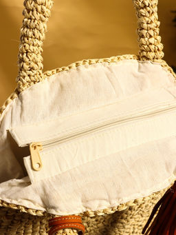 Сумка плетёная на молнии из соломы, 45×6×55 см