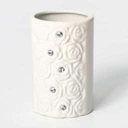 Набор аксессуаров для ванной комнаты Доляна Барельеф, 4 предмета, дозатор 280 мл, мыльница, 2 стакана, бежевый фото 3