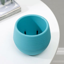 Цена за 3 шт. Горшок для цветов с поддоном «Япония», 125 мл, d=8 см, h=6.5 см, бирюзовый