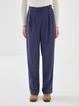 Loose Fit ?izgili Kad?n Pantolon
