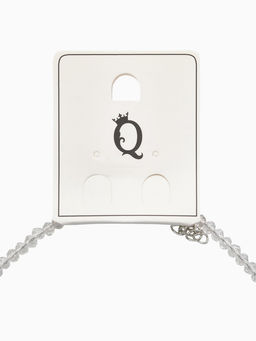 Чокер из бисера «Хрусталь», белый в серебре, 36 см + 5 см доп, цепочка