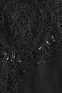 Vestido en mezcla de lino con detalles de encaje - H&m фото 6