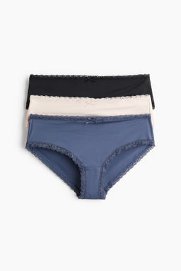 Pack de 3 bragas hipster con ribetes de encaje