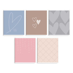 Тетрадь, 48 л, клетка, арт. 74225/ 5 С ЛЮБОВЬЮ /А5+, мягкий переплёт (2 скобы), мелованный картон 19