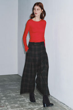 ZW COLLECTION CHECKED WOOL BLEND TROUSERS