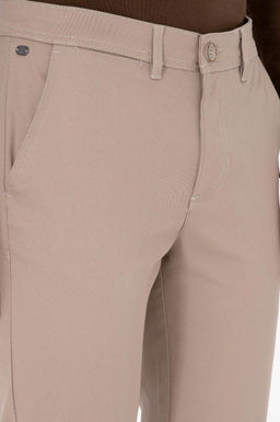 Erkek Koyu Bej Slim Fit Kanvas / Chino Pantolon