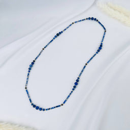 Колье из Содалита и Граната 82 см