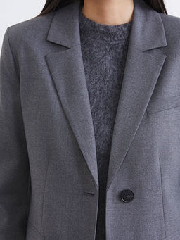 Kruvaze Yaka Kad?n Ka?e Blazer Ceket