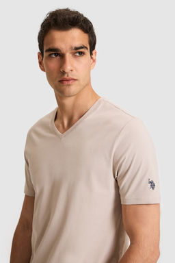 Erkek Regular Fit V Yaka Ta_ Basic Ti__rt