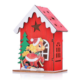 Новогоднее украшение "Домик со светом. Лошадка" в пакете