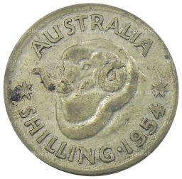 Монета 1 шиллинг 1954 года Австралия